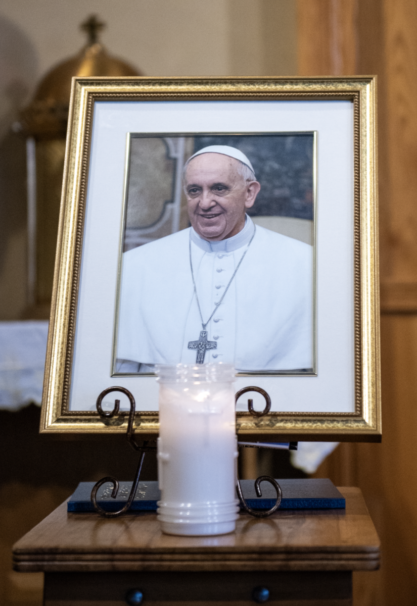 5.5.25 Pope Francis’ picture in the Billings Central Chapel. 